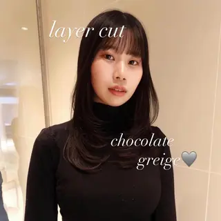 セミロング カラー 🎀ロングカット/ 艶カラー🩰rioのヘアスタイル