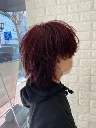 カラー 韓国ヘア レイヤーカットのヘアスタイル