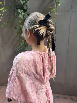 セミロング ヘアアレンジ 🎗️【ヘアセット 美眉】吉川玲🎗️のヘアスタイル