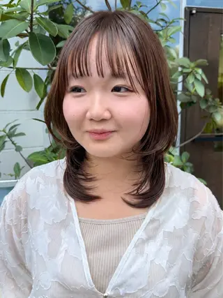 ミディアム カラー 角岡 真帆/ボブ/髪質改善のヘアスタイル