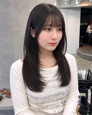 セミロング カラー 新宿/顔周りカット/ レイヤー/がっきーのヘアスタイル