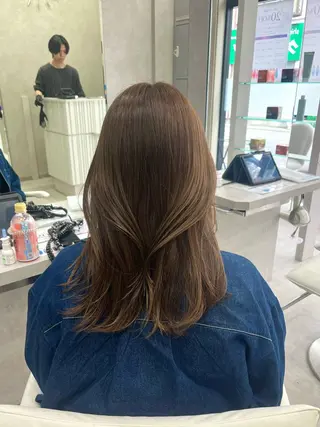 セミロング カラー SAKURA 顔まわり/髪質改善のヘアスタイル