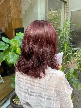 ミディアム カラー パーマ 縮毛矯正/レイヤー 🌙児玉光瑠のヘアスタイル