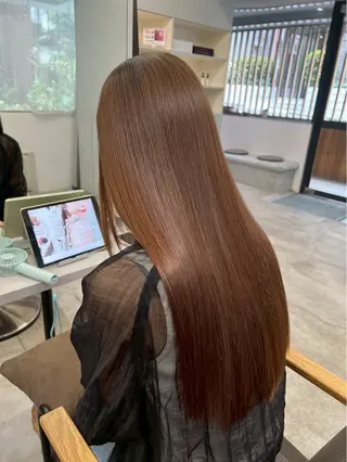 ロング パーマ 🍒モテ暖色カラー × うる艶✧ ゆなのヘアスタイル