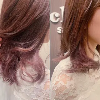 ミディアム カラー 藤本 麻衣のヘアスタイル