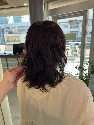 ミディアム パーマ ブリーチなし/暖色カ ラー/パーマ/ケイゴのヘアスタイル