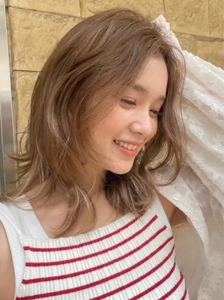 ミディアム 菅野谷 琉那のヘアスタイル