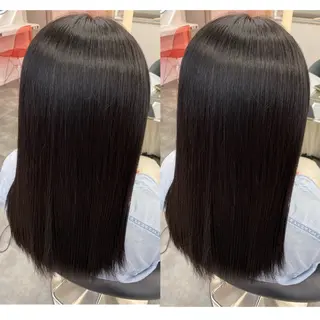 セミロング 艶カラー美髪縮毛矯正 /髪質改善✨️ユウキのヘアスタイル