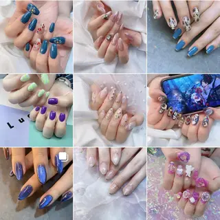 ネイル 渋谷／チップ長さ出し 👑アプレgel-xのネイルデザイン
