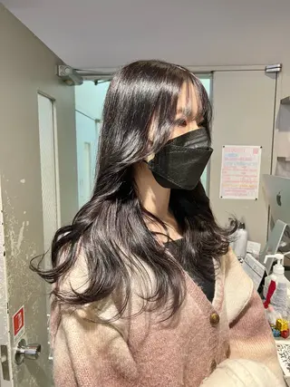 ロング カラー パーマ ヘアアレンジ メンズ 上品＆韓国風 🥀海心🥀のヘアスタイル