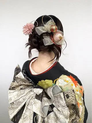 セミロング ヘアアレンジ YUMEYAKATA 五条店のヘアスタイル