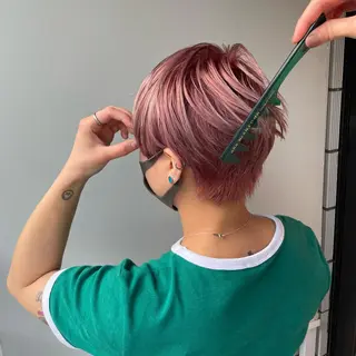 ショート カラー パーマ ヘアアレンジ メンズ キッズ ネイル マツエク・マツパ KANAMI 🌏のヘアスタイル