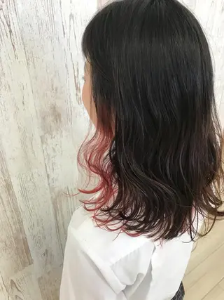 セミロング カラー Oopsレイヤー 加藤澄都のヘアスタイル