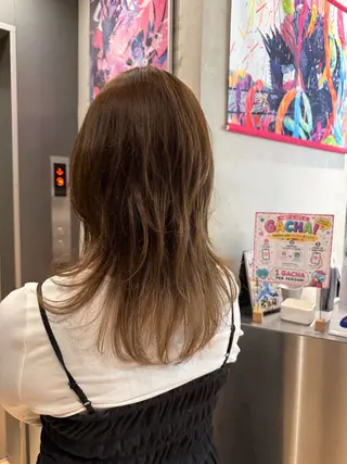 セミロング 似合わせカット/ デザインカラー🦄のヘアスタイル