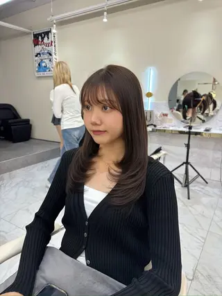 ミディアム カラー ヘアアレンジ 髪質改善×レイヤー 🫧松野力也のヘアスタイル