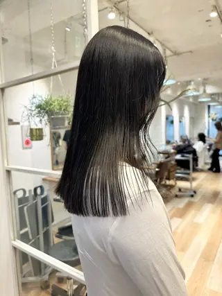 セミロング カラー 縮毛/透明感カラー Mariamu🫧のヘアスタイル