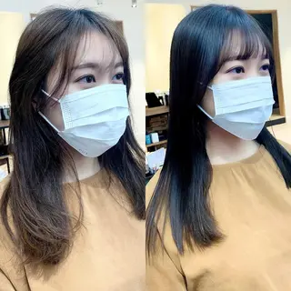 ロング カラー パーマ ヘアアレンジ メンズ キッズ ネイル マツエク・マツパ アイブロウ 似合せレイヤー/ 柔らか透明感カラーのヘアスタイル