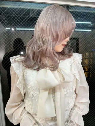 セミロング カラー ヘアアレンジ lani ブリーチ /ダブルカラーのヘアスタイル