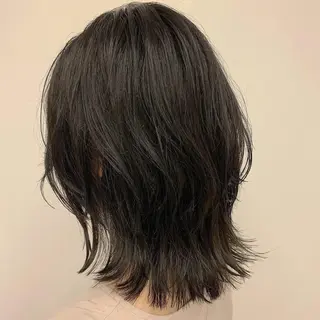 ミディアム カラー パーマ ヘアアレンジ 松田 亮葉のヘアスタイル