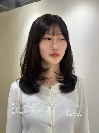 ミディアム hiyori🎀 トレンドレイヤーのヘアスタイル