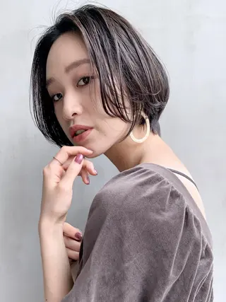ショート カラー パーマ ヘアアレンジ ITbyALBUM 中野店のヘアスタイル