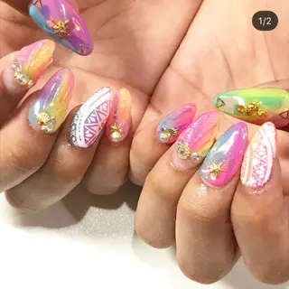 ネイル 渋谷/チップ長さ出し 👑アプレgel-xのネイルデザイン
