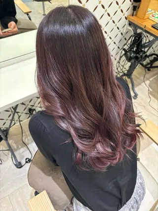 セミロング カラー 横浜似合わせ顔まわり カット／長谷川のヘアスタイル