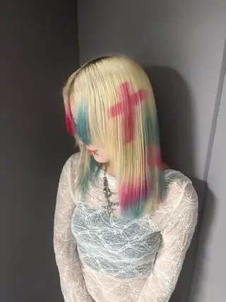 ミディアム カラー デザインカラー /rioのヘアスタイル