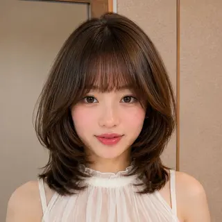 ミディアム Ami/レイヤー /柔らかカラー🌷のヘアスタイル
