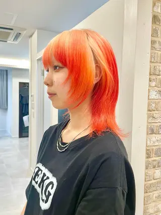 ミディアム カラー ハイトーン/レイヤー /ウルフ⭐️永田⭐️のヘアスタイル