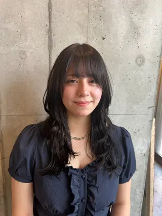 セミロング ⭐️植田瑠菜⭐️ カラー／縮毛矯正のヘアスタイル