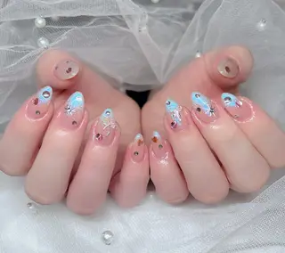 ネイル 🎀PG🩵 ネイルサロンのネイルデザイン