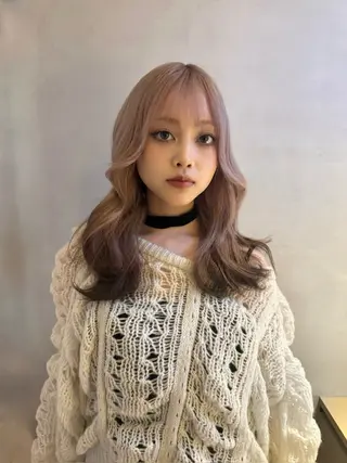 セミロング カラー 🩷ハイトーン透明感 レイヤー🩷ユリカのヘアスタイル