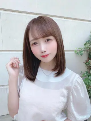 ミディアム カラー 顔まわりカット✨艶髪 ✨髪質改善✨伴響佳のヘアスタイル
