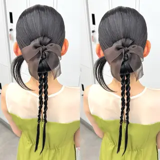 ロング ヘアアレンジ ヘアメ🎀ハイトーン 🩵エクステ🪄しほのヘアスタイル