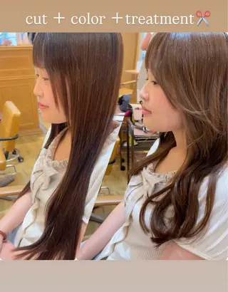 ロング カラー 髪復元🌸ケアカラー 新宿🌸shukaのヘアスタイル
