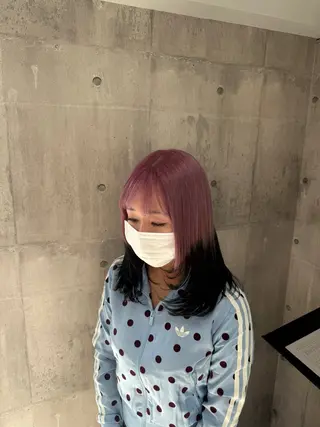 セミロング カラー メンズ 推し活カラー🌈青 紫得意🔅かずき🔅のヘアスタイル