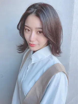 ミディアム カラー パーマ ヘアアレンジ 【公式】amble luxe池袋東口🩷のヘアスタイル