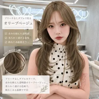 セミロング カラー ヘアアレンジ 髪質改善/透明感 カラー/吉田光佑のヘアスタイル