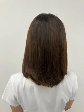 セミロング カラー ヘアアレンジ 💓色落ちまで綺麗な 垢抜けカラー💓のヘアスタイル