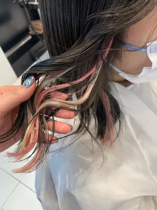 ミディアム カラー ヘアアレンジ 🎀透明感カラー 韓国ヘア🎀mahoのヘアスタイル