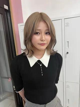 ミディアム 📧みずき/ブルベ 韓国レイヤー📧のヘアスタイル