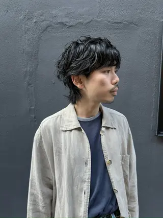 ショート パーマ メンズ 艶髪/透明感カラー tawadaのヘアスタイル