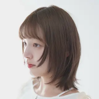 ミディアム カラー ヘアアレンジ 韓国×艶髪 さきのヘアスタイル