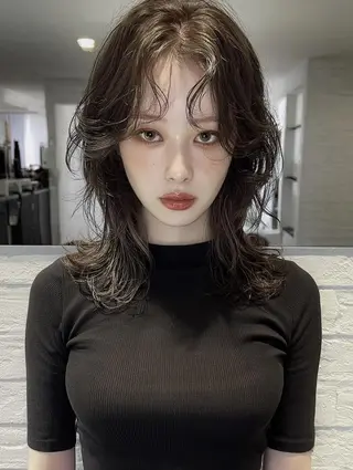 セミロング パーマ レイヤーカット✨ 福井雄登のヘアスタイル