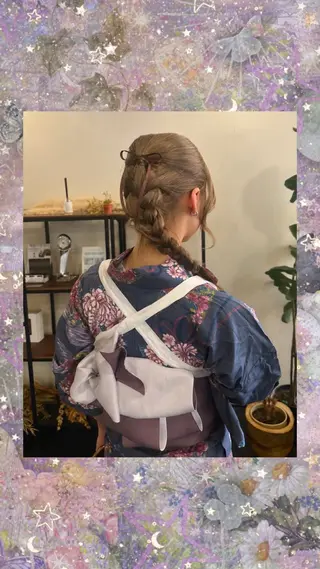 セミロング ヘアアレンジ/艶 カラー/ASAHIのヘアスタイル