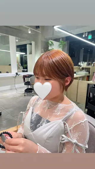 ショート hana🍑 ブリーチなしピンクのヘアスタイル