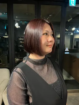 ミディアム カラー 三上 琳のヘアスタイル