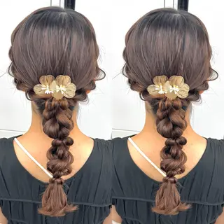 ロング ヘアアレンジ ヘアメ🎀ハイトーン 🩵エクステ🪄しほのヘアスタイル
