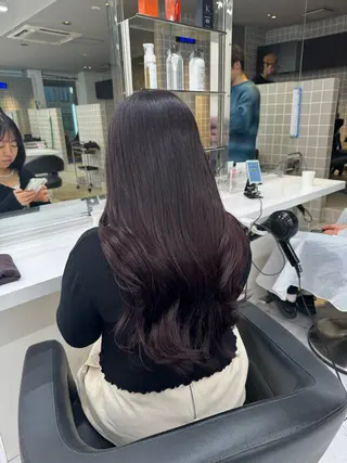 セミロング カラー パーマ ヘアアレンジ メンズ キッズ 韓国系🇰🇷🩶 艶暗髪/MEIのヘアスタイル